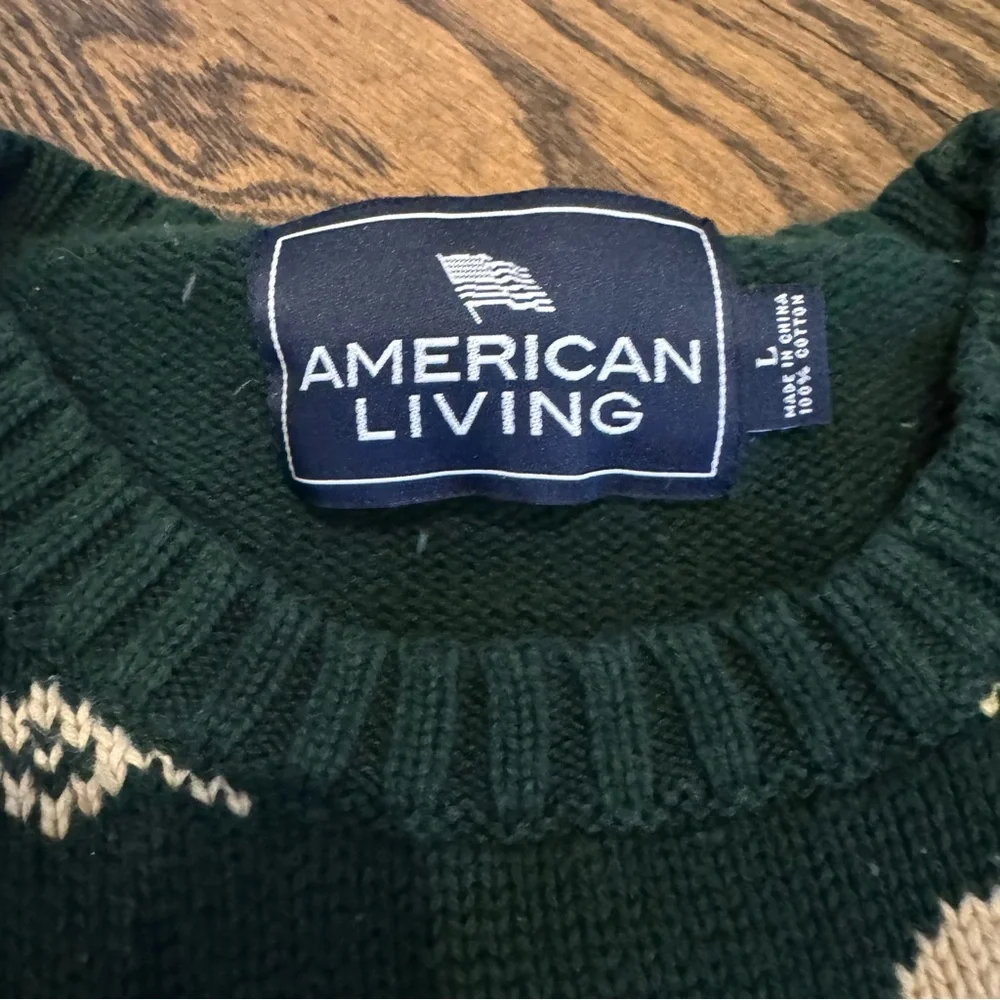 American Living Skiing 100% Cotton Green Sweater - Picture 4 of 6